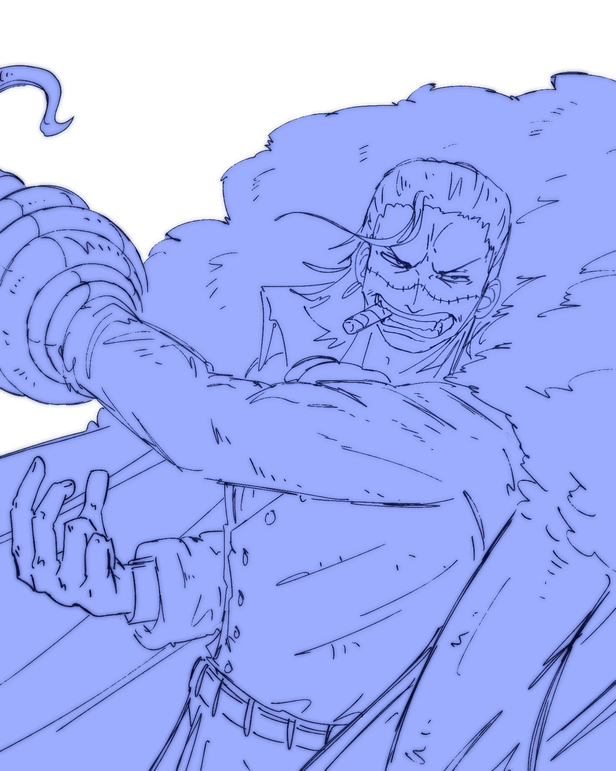 crocodile proceso de dibujo - lineart