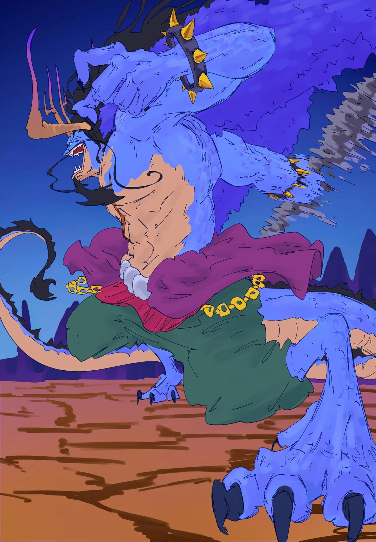 kaido proceso de dibujo - color
