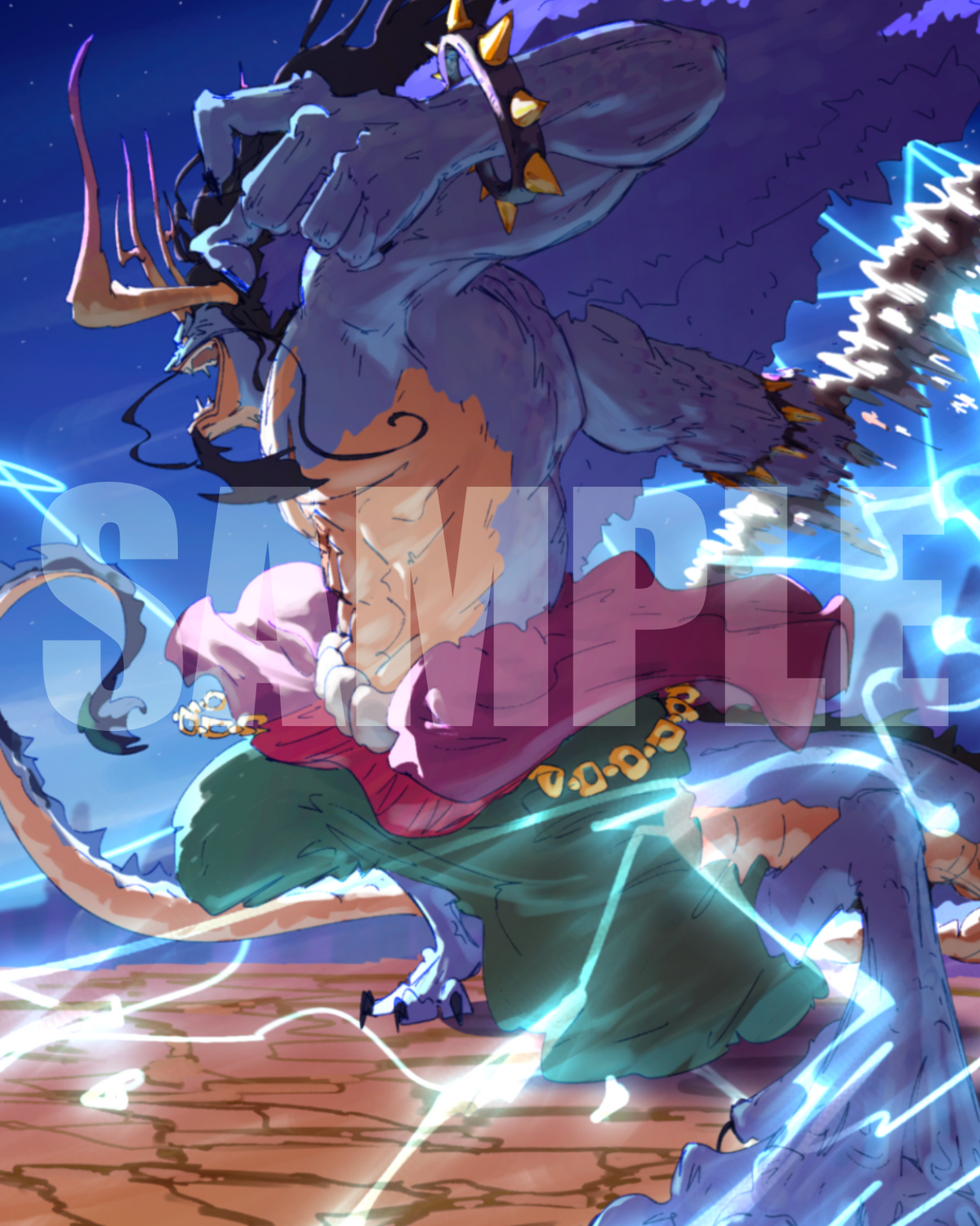 Kaido illustration print by Kaiser (One Piece fan art) — preview